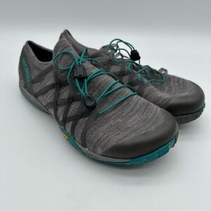 Merrell Trail Glove Charcoal and Teal Knit Minimalist Athletic Shoes